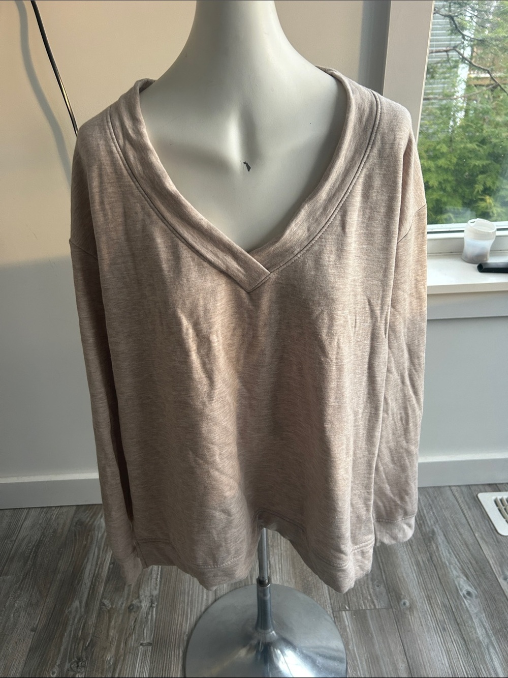 Orvis Women's V-Neck Pullover Sweatshirt in Taupe